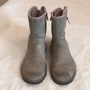 UGG Grey Glittery Suede Ankle Boots